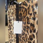 Trendy Leopard Print Sequin Skirt Tan Size M Photo 4