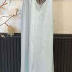 Vintage Baby Blue Nightgown Scalloped & Floral Embroidered Babydoll Dress 💚🎀 Size L Photo 5