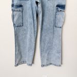 Sanctuary [Sanctuay] Light Wash Acid Denim High Rise Wide Leg Cargo Jeans Stretch Size 32 Photo 3