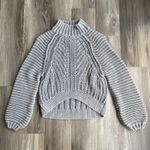 Free People  Gray Chunky Sweetheart Sweater XS Boho Cropped Baggy‎ Oversized Photo 1