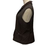 Talbots Women's Brown Quilted Vest Corduroy Collar Sleeveless Button Size Small Photo 3