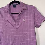 Ralph Lauren Golf Grid Polo Purple White Women's Medium Photo 2