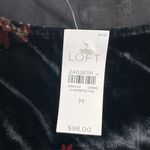 Loft NWT  Velvet Floral Shift Mini Dress Size MEDIUM Open Tie / Cold Shoulder Photo 5