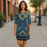 Laundry by Shelli Segal Psychedelic Retro Shift Dress Size Small Photo 15