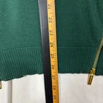 Michael Kors Women's Sweater Gold Zipper Emerald Green Modern Holiday Chic Sz S Photo 4