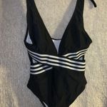 Lucid Mode Cross-front Striped Monokini/One Piece Swimsuit - Large Photo 3