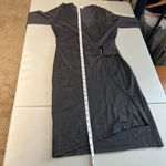 Calvin Klein  Dress Womens Medium Gray‎ Sheath Faux Wrap V-Neck Knit Long Sleeve Photo 8