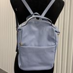 A New Day  Blue Small Pebbled Faux Leather Backpack Photo 0