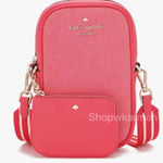 Kate Spade Rosie North South Zip Phone Crossbody pebbled leather stripe strap Photo 0