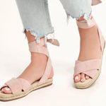 Splendid Tereza Suede Leather Ankle Wrap Lace Up Espadrille Sandals Photo 0
