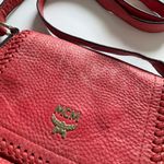 MCM Red Leather Whipstitch Trim Crossbody Bag Photo 4