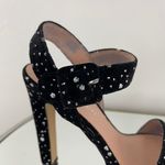 Madden Girl Black Velvet Silver Glitter Dot Rolloo Night Out Platform Heels Photo 5