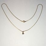 Elegant Vintage Gold Tone Dainty Necklace with CZ Pendant Photo 4