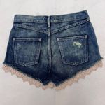 Free People Crochet Lace Trim High Rise Denim Jean Distressed Shorts Sz 25 Photo 1