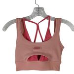 Bo+Tee Layered Cutout Sports Bra XS Peach Pink Photo 0