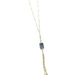 Unbranded 18" Gold Tone Long Chain Rectangular Kyanite Pendant Photo 2