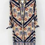 Chico's Ikat Medallion Print Shift Dress-Size 1 / US 8-Tie Detail-Stretchy-Casual Photo 0