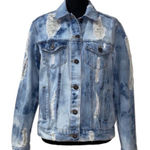 Highway Jeans Highway Distressed Blue Jeans Jacket(Size Small) Photo 0