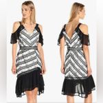 Adelyn Rae New Nola White with Black Embroidered Floral Woven Frill Dress #MBG Photo 1