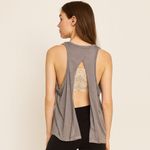 Victoria Sport Gray Open Cross Back Muscle Tank Top Size M Soft Lightweight Gym Photo 3