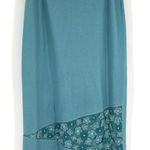 Teri Jon Rickie Freeman Long Wool Skirt Fringe Floral Appliqué Beaded Size XL Blue Photo 0