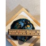 Handcrafted Ceramic Brooch Pin With Gold Leaf Accents & Artistic Blue Photo 6