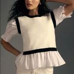 Anthropologie Layered Pop| Sweater Top - White/Black Photo 0