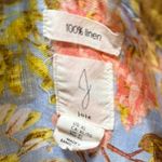 Joie  100% Linen Button Up Blue Peach White Floral, Size XL Shirt Top Blouse Photo 5