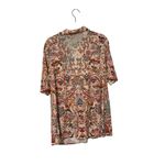 Johnny Was Pink Floral Jungle Paisley Polo Swing Tee Size Medium Photo 4