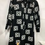 Vintage shirt dress made in California geometric black white long sleeve Size 10 Photo 12