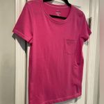 J.Crew NWOT Size S Neon Pink Short Sleeve Crew Neck Pocket Tee Shirt Photo 2