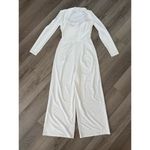 Halara Long Sleeve Wide Leg Jumpsuit Casual White Stretch Bridal Small Photo 1