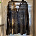 Umgee  long sleeve cut out v-neck gray black knit tunic top, size XL Photo 7