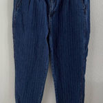 American Eagle Mom Jeans Button Ankle Stripe Denim 16 Photo 0
