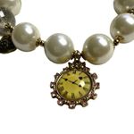 Betsey Johnson  Ivory Angel Heart Stretch Pearl Charm Bracelet u Photo 1