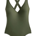 J Crew One Piece Green Swimsuit Full Coverage Criss Cross Back Plus Size 24 NWT Photo 0