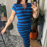 Anthropologie Daily Practice Striped Crop Top and Midi Pencil Skirt Set Blue XS Photo 1