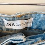 ZARA  High Rise Cut Off Jean Shorts Size 2 Distressed Light Blue Wash Photo 3