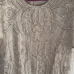 Papell Boutique  Cream Beaded Blouse 100% Silk Photo 4