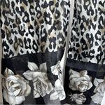 Scarf animal print floral gray black lightweight silky no tags Photo 3