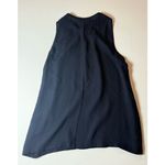 The Kooples M Women's Zip Front Sleevless Top Silk Front Jersey Back Deep Navy Photo 5