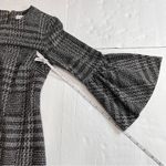 Calvin Klein  Black White Houndstooth Plaid Bell Sleeve Sheath Dress Size‎ 4 Photo 7