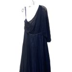 Mac Duggal  Embellished One-Shoulder Draped Gown‎ Navy Size 18 Photo 5