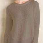 Deletta Anthropologie  Nubby Circle Long‎ Sleeve Sweater Tan Womens Size Small Photo 0