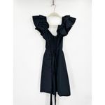 Hill House  Home Smocked Back Ruffle Sleeve Ana Mini Dress Black Size S Photo 2
