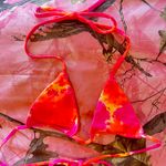 rj swim orange and pink tie dye triangle bikini top Photo 0