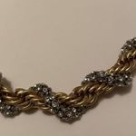 ZARA Beautiful Signed  runway fashion Rhinestone Look - Gold Tone Long Necklace Photo 3