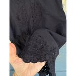 A1 Lagaci Romper Eyelet Lace Trim Drawstring Waist Sleeveless Black Size M Size M Photo 5