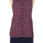 Free People  We the Free Size Medium M Plaid Sleeveless Cotton Shirt Dress Photo 5