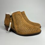 Vionic  Joy Daytona Perforated Ankle Boot Bootie w/ Orthotic Support in Caramel Photo 2